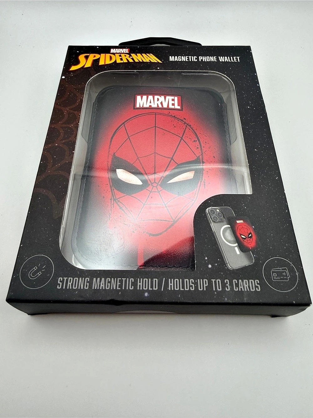 Marvel Spider-Man Magnetic Phone Wallet and Phone Holder Red & Black NWT